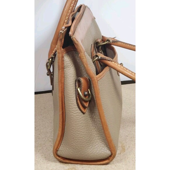 Dooney & Bourke Vintage Pebble Leather Bag Cream Brown Purse Handbag USA - Picture 5 of 16